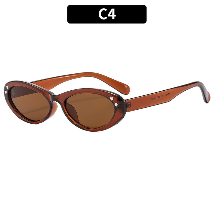 Cat-Eye Sunglasses with Heart Details