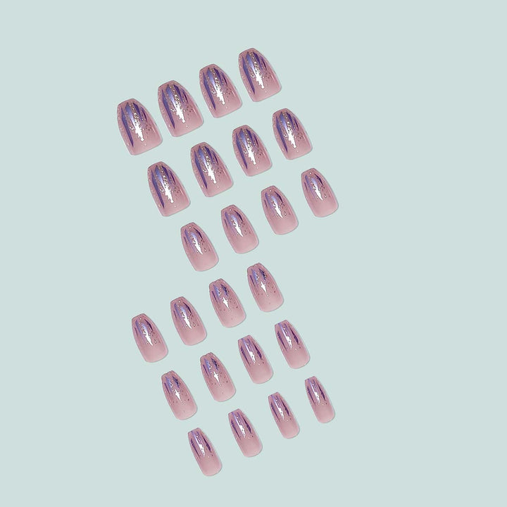 Sparkling artificial nails with 3D effects Kalsten