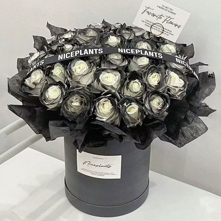 legant Floral Bouquet with Decorative Black Box