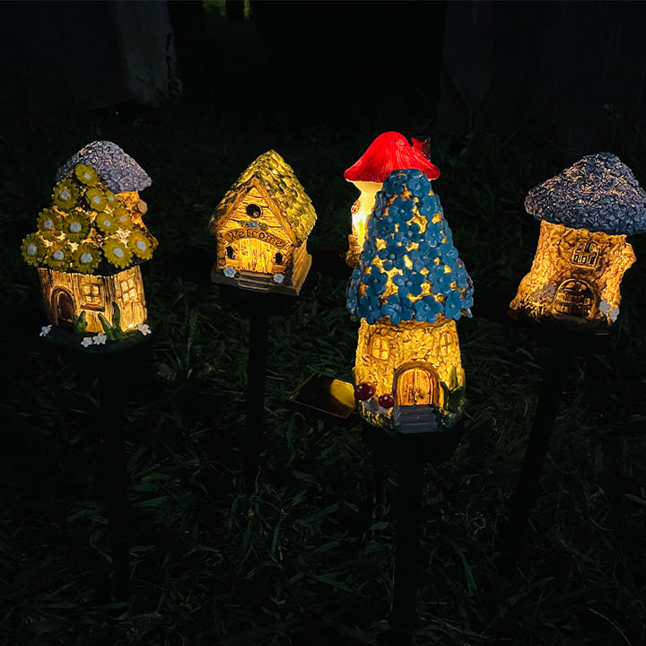 Whimsical Solar-Powered LED Fairy House Garden Stake Kalsten