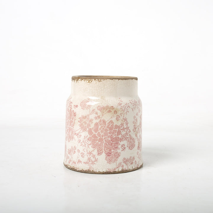 Decorative flower pot with floral decoration Kalsten