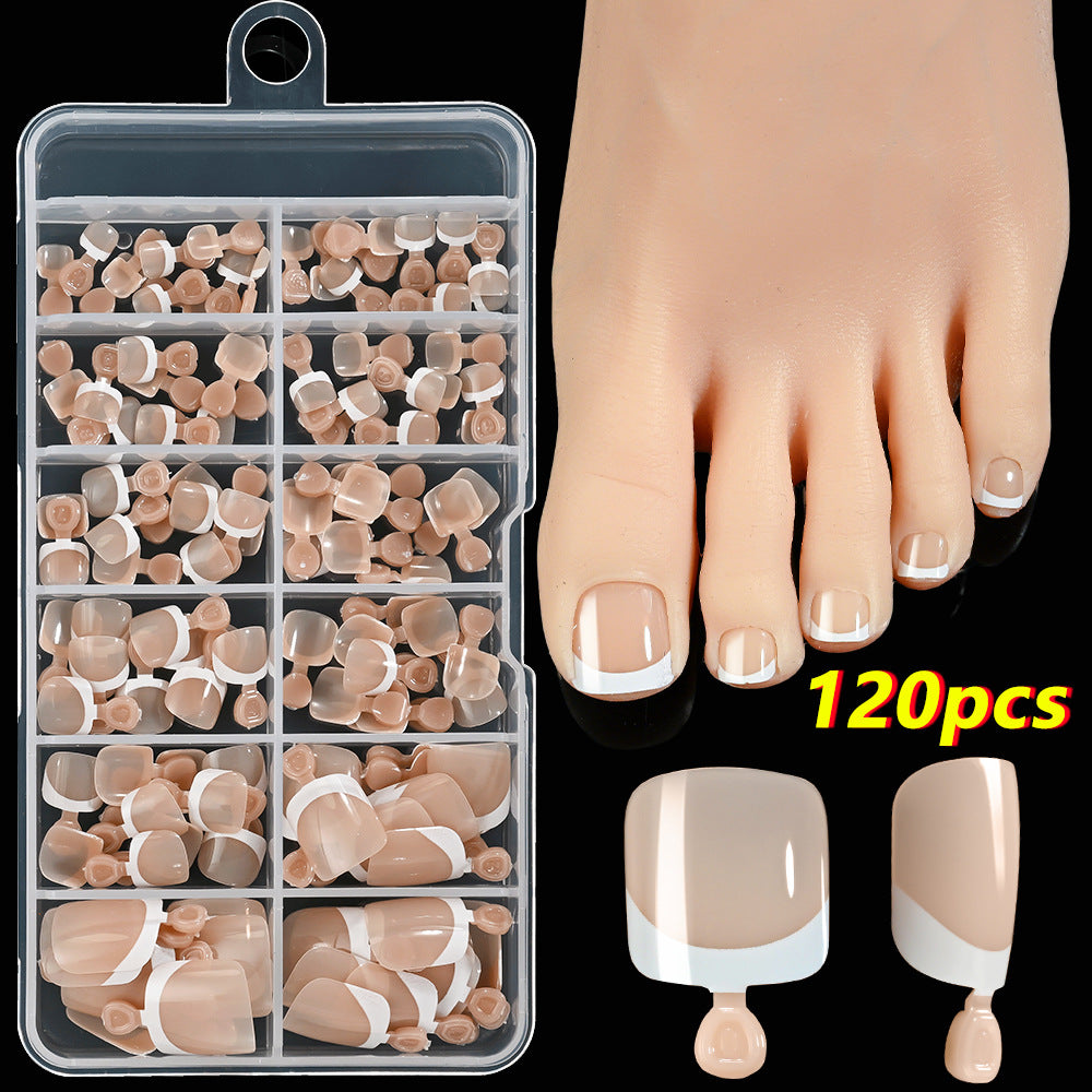 French Tip Gel Toenail Set Kalsten