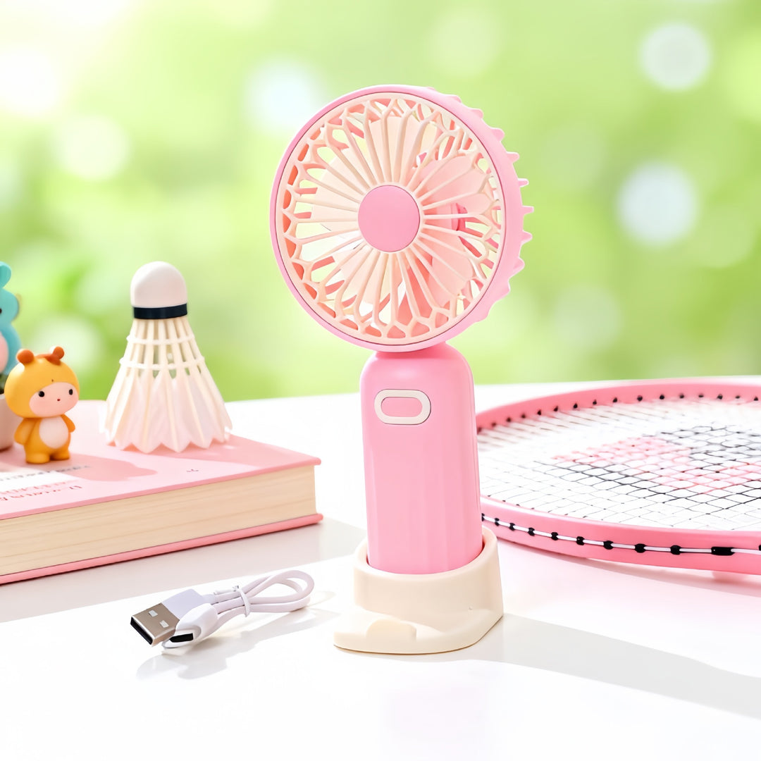 Women's Portable Mini Fan with Integrated Stand Kalsten