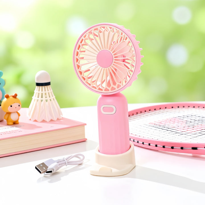 Women's Portable Mini Fan with Integrated Stand Kalsten