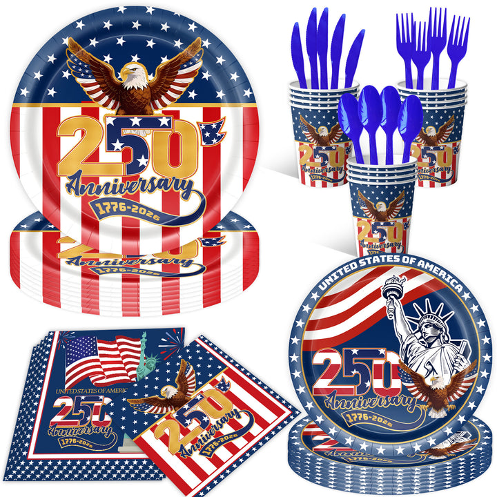 Unisex decorative paper napkins set anniversary motif USA square disposable Kalsten
