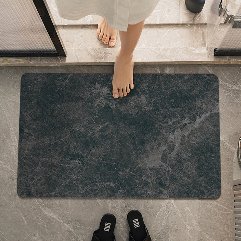 Marble-Effect Soft Bath Mat