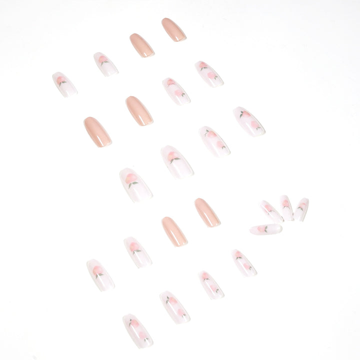 Elegant artificial nails with filigree rose design Kalsten