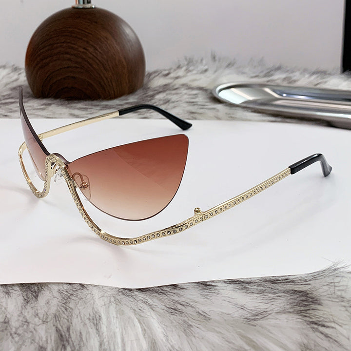 Women's extravagantly shaped Cat-Eye sunglasses with sparkling appliqués Kalsten