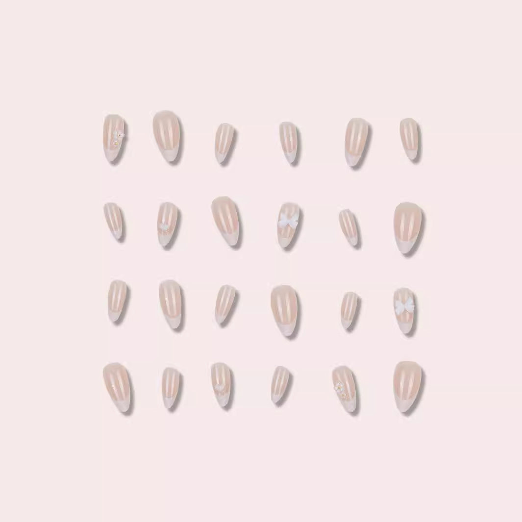 Elegant Stiletto Press-On Nails with Floral Accents Kalsten