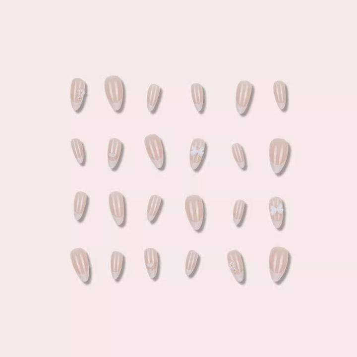 Elegant Stiletto Press-On Nails with Floral Accents Kalsten