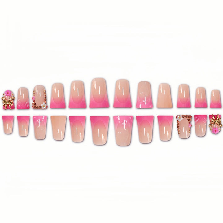 Artistic Long Nail Extensions with Floral Accents Kalsten