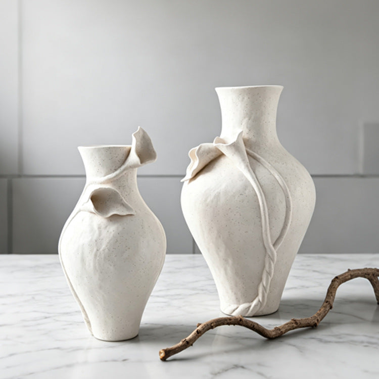 Elegant Floral Metal Vase