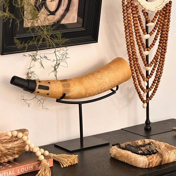 Decorative Horn Woodcarving Display