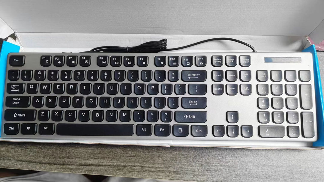 Wired Multimedia Keyboard with Ergonomic Design Kalsten