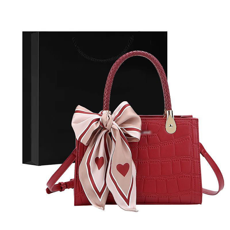 Structured Crocodile-Embossed Handbag Kalsten