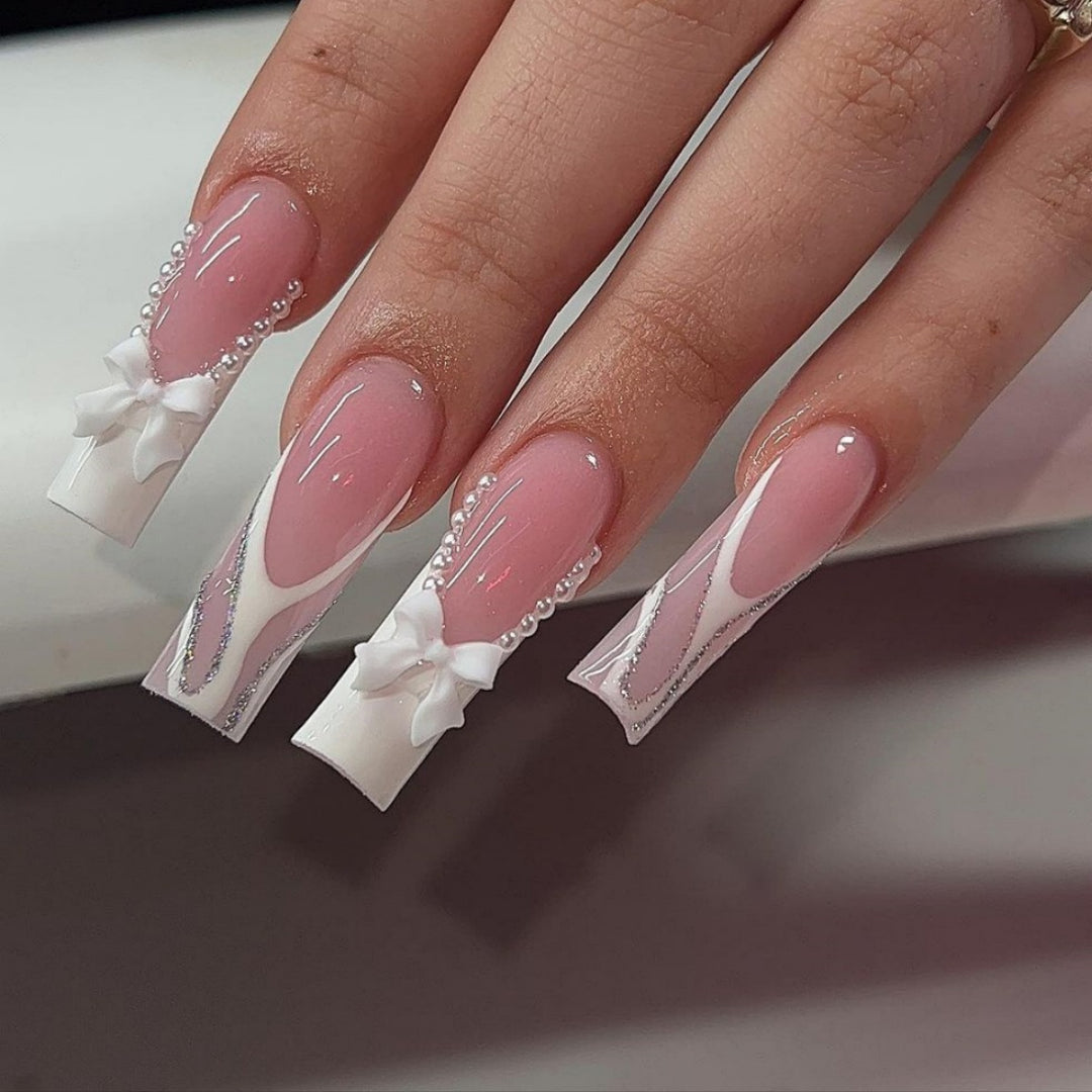 Ornate Butterfly-Inspired Acrylic Nail Extensions Kalsten