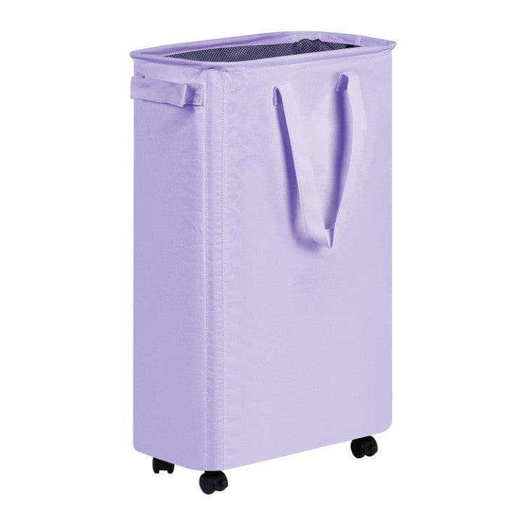 Foldable laundry basket with wheels and practical lid Kalsten
