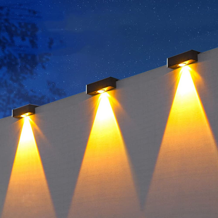 Outdoor Solar RGB Dual-Beam Wall Light With Integrated Photovoltaic Panel And Weather-Resistant Mounting Base Kalsten
