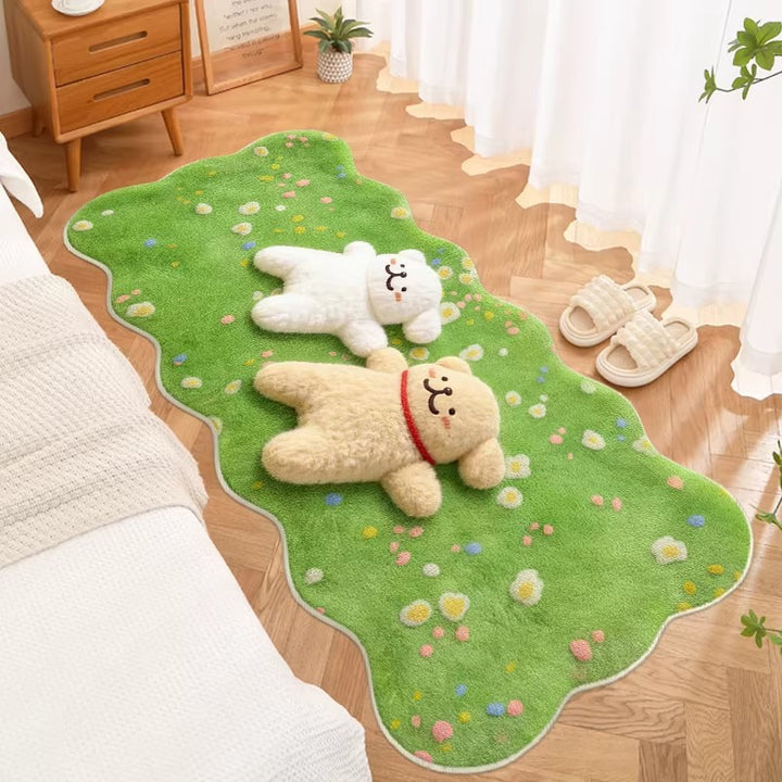 Plush Cartoon Bear-Themed Area Rug