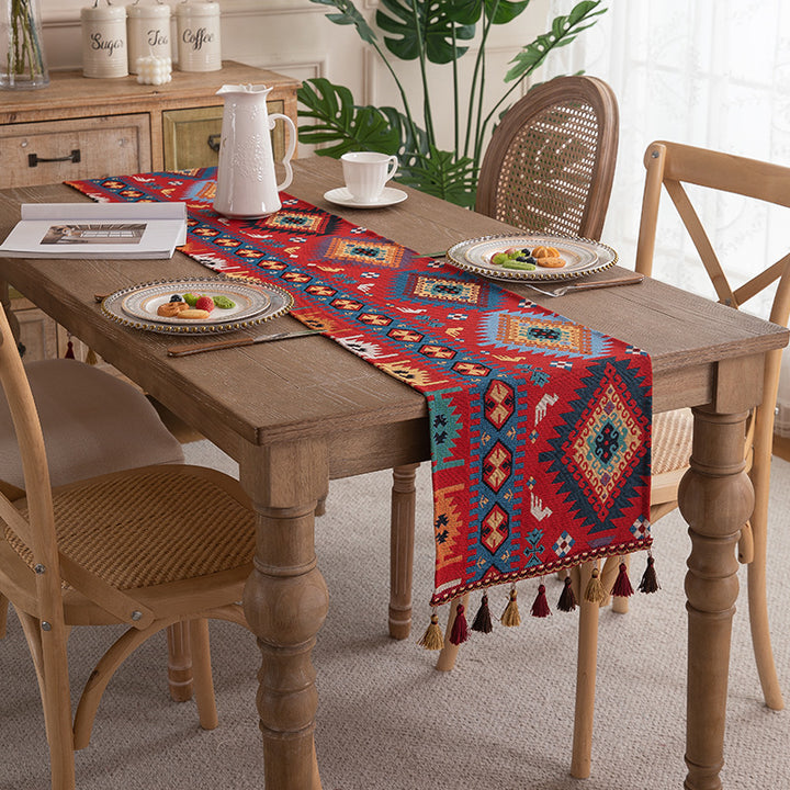 Geometric Pattern Bohemian Table Runner