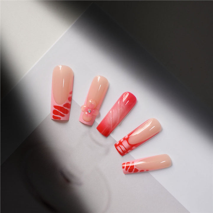 Decorative Floral Acrylic Press-On Nails Kalsten