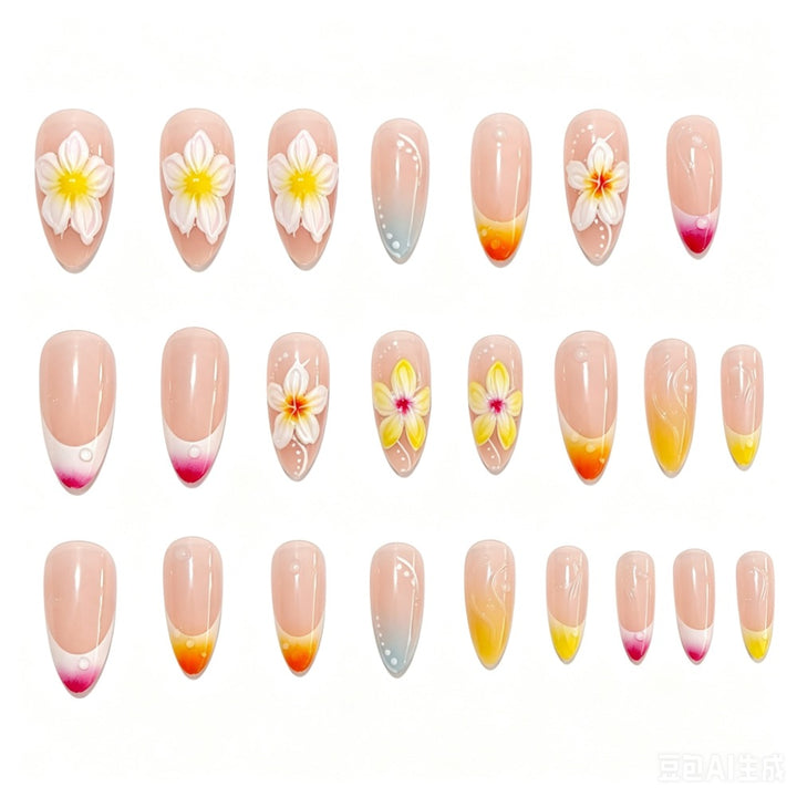 Floral Decorative Press-On Nails Set Kalsten