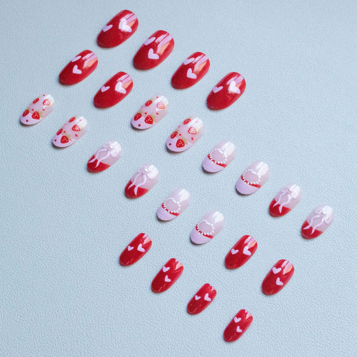 Charming Strawberry-Themed Nail Art Set