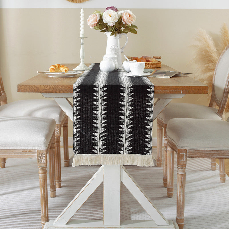 Woven Geometric Pattern Table Runner