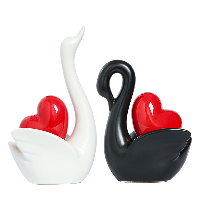 Elegant and romantic swans decorative figure Kalsten