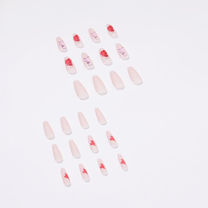Artful Nail Extensions with Abstrahized Face Drawing Kalsten