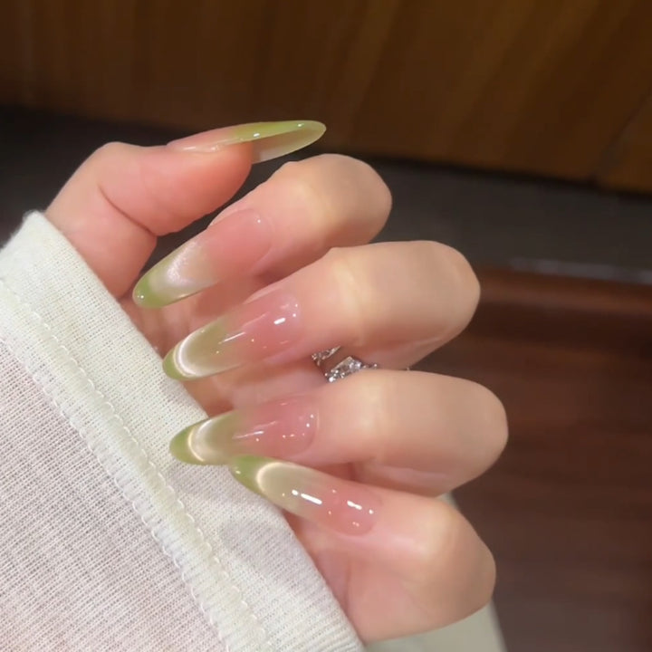 Ombre Stiletto Press-On Nail Art with Gem Accents Kalsten