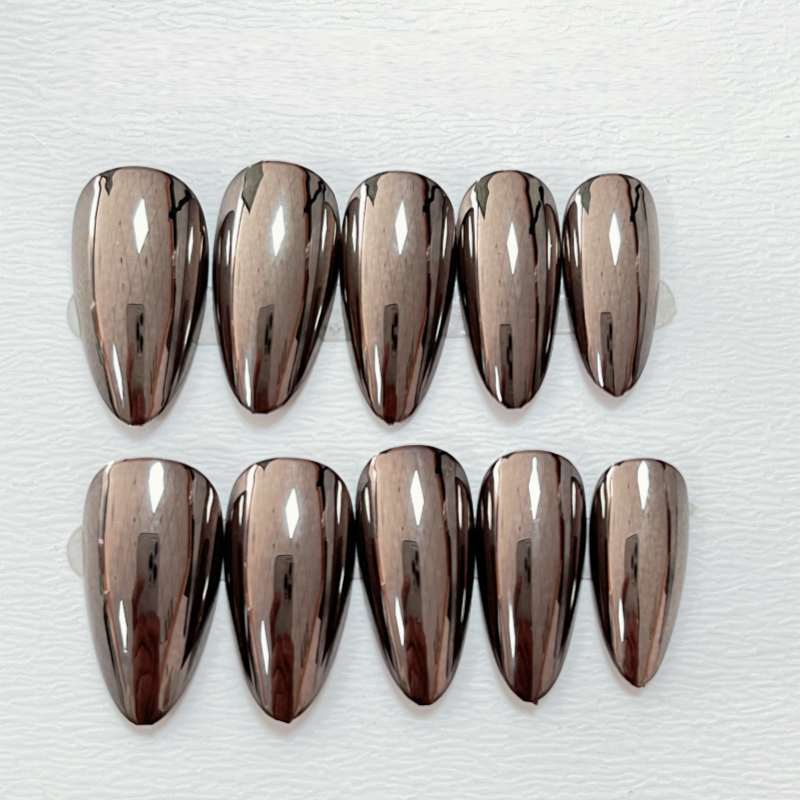 Glossy Black Stiletto Press-On Nails Kalsten