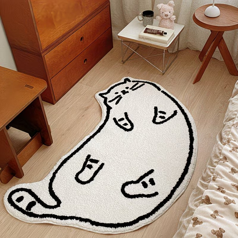 Cute Cow-Shaped Plush Area Rug