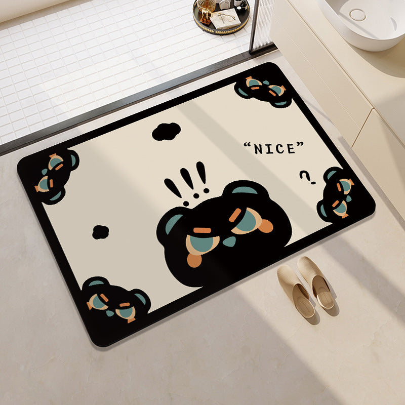Playful Cow-Themed Bathroom Mat Kalsten