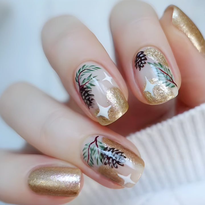 Artistic Holiday-Themed Press-On Nail Art Kalsten