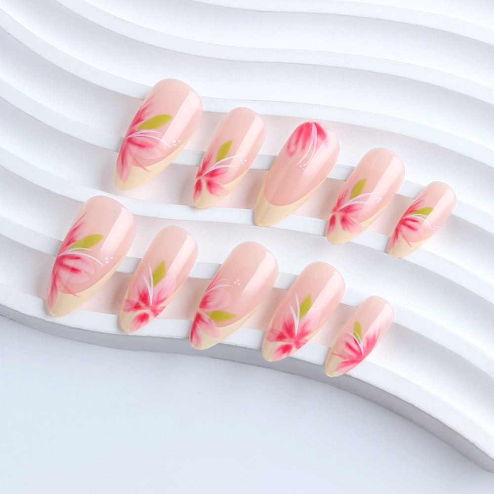 Floral Accented Long-Lasting Press-On Nails Kalsten