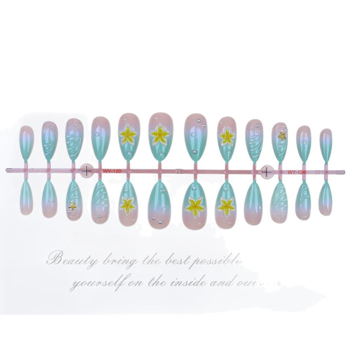 Floral-Accent Press-On Nail Art Kit Kalsten
