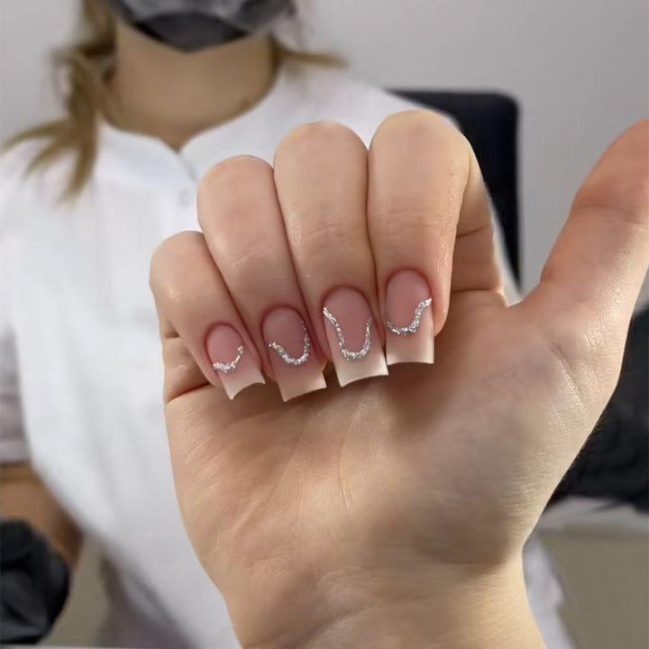 Elegant Stiletto Press-On Nail Art with Rhinestone Accents Kalsten