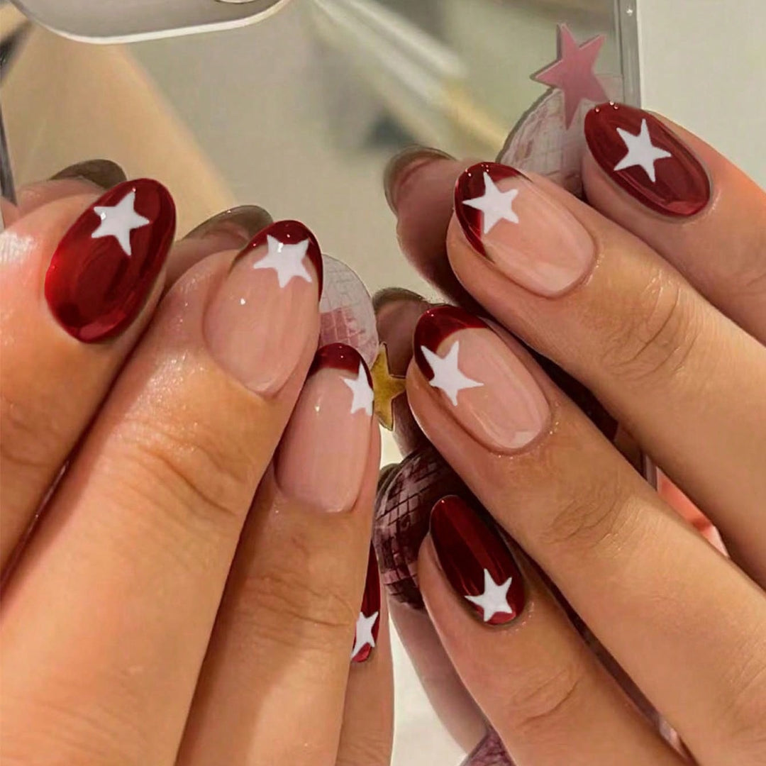 Acrylic nail set with glamorous star design Kalsten