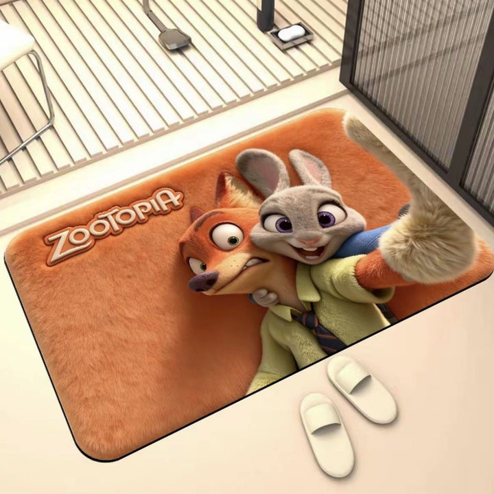 Cartoon Character Plush Mat for Interiors