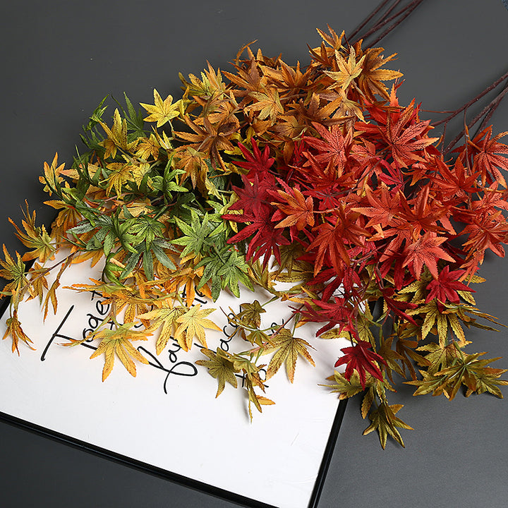 Decorative Faux Maple Leaf Stem for Home Decor
