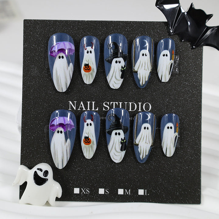 Halloween Nail Art Set with Creepy Ghost and Pumpkin Designs Kalsten