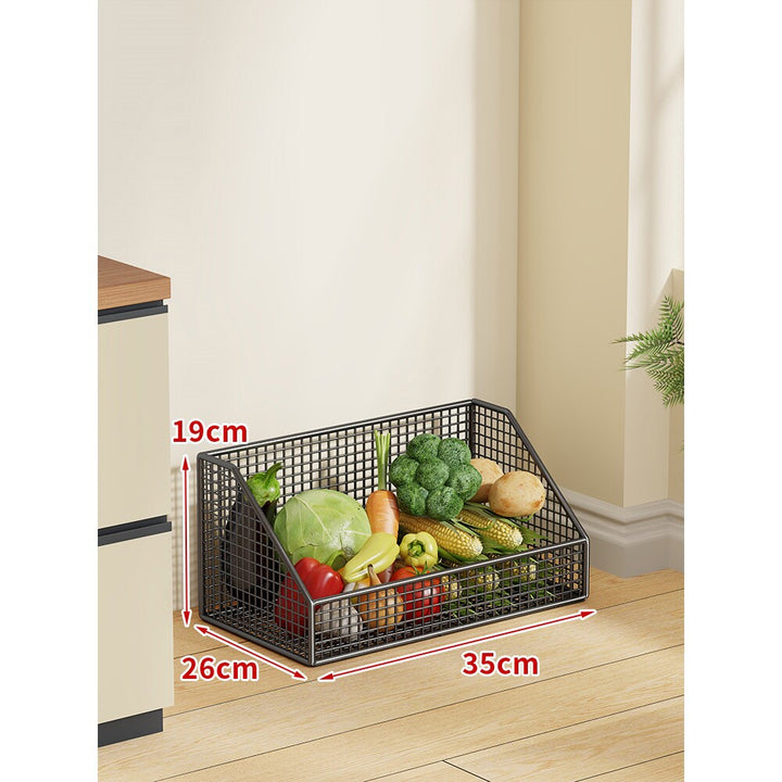 Two-Tier Mesh Rolling Kitchen Produce Storage Cart
