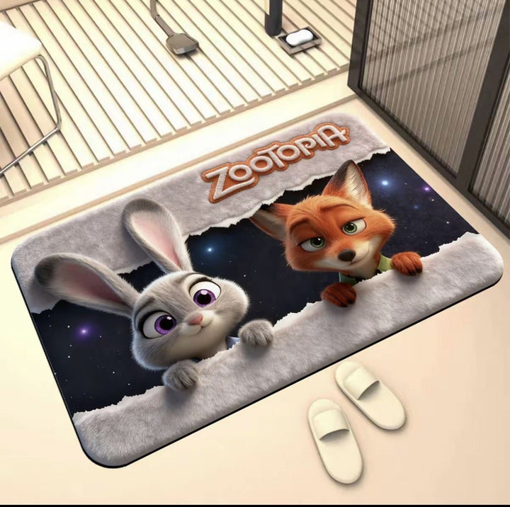 Cartoon Character Plush Mat for Interiors