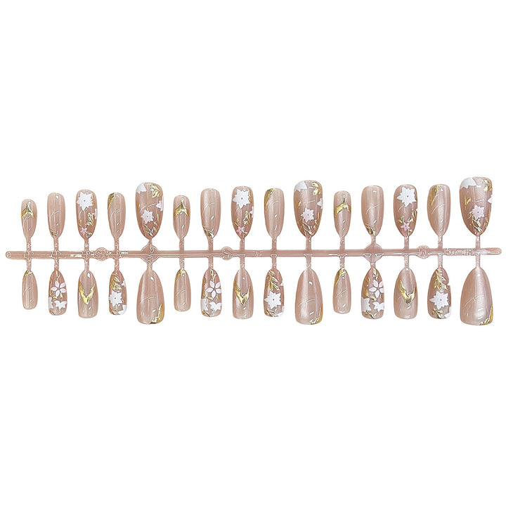 Floral Embellished Press-On Nail Design Kalsten