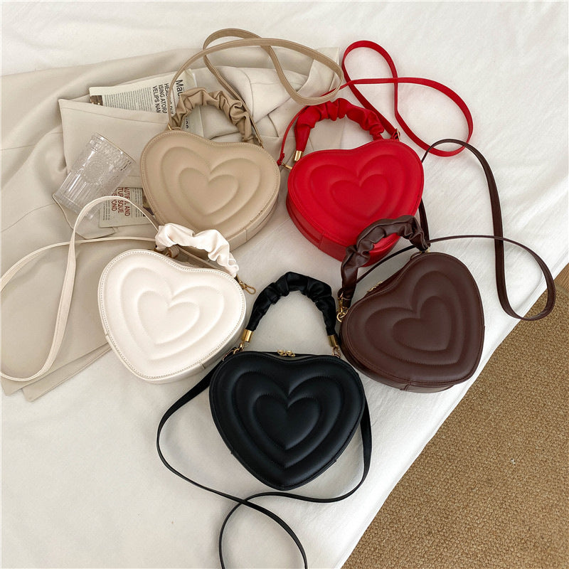 Heart-Shaped Handheld Crossbody Bag