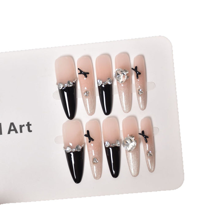 Elegant 3D Embellished Press-On Nail Extensions Kalsten