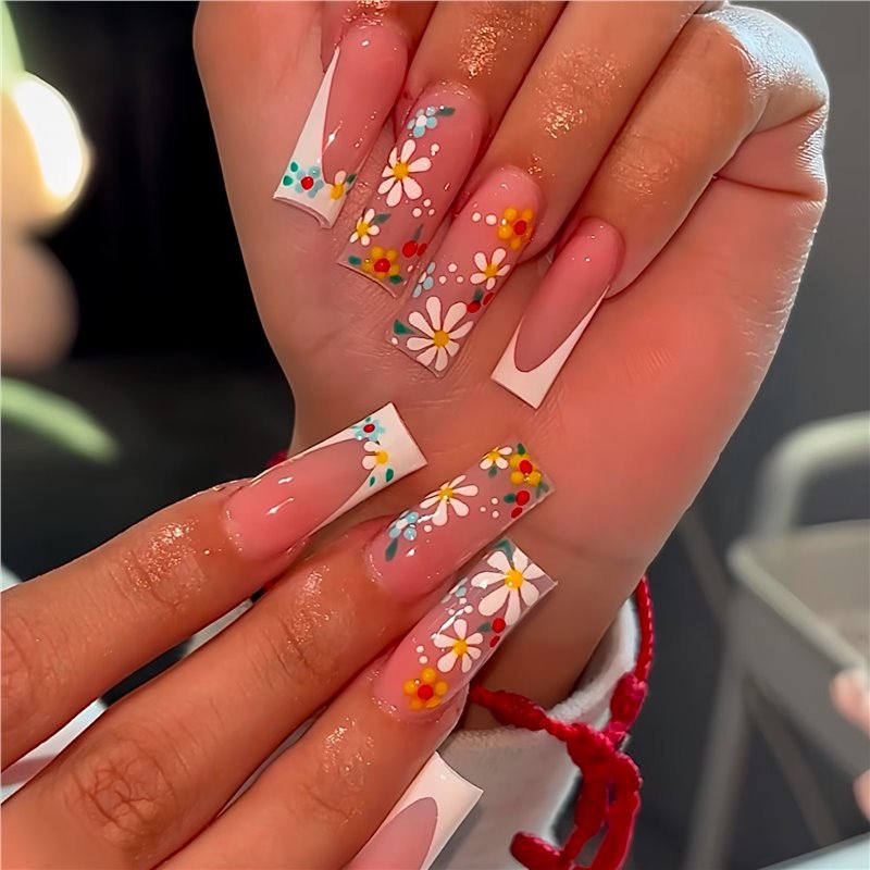 Floral Acrylic Nail Art Kalsten