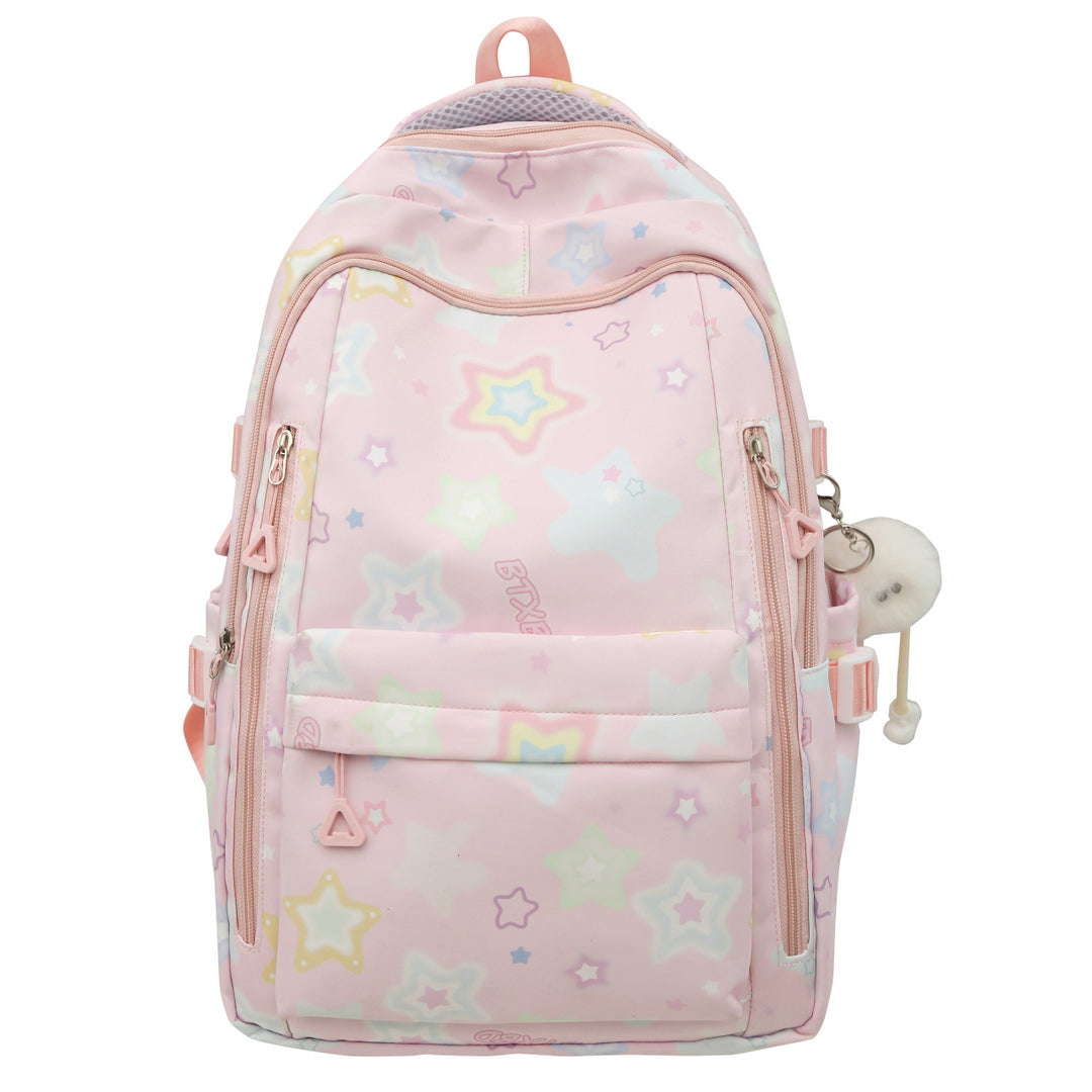 Backpack with Colorful Star Motif and Multifunctional Compartments Kalsten