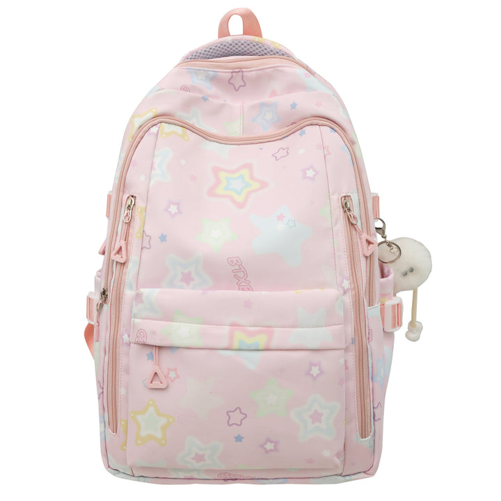 Backpack with Colorful Star Motif and Multifunctional Compartments Kalsten